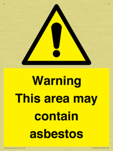 Warning This area may contain asbestos